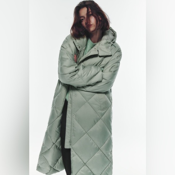 ZARA LONGLINE QUILTED JACKET - Picture 4 of 8